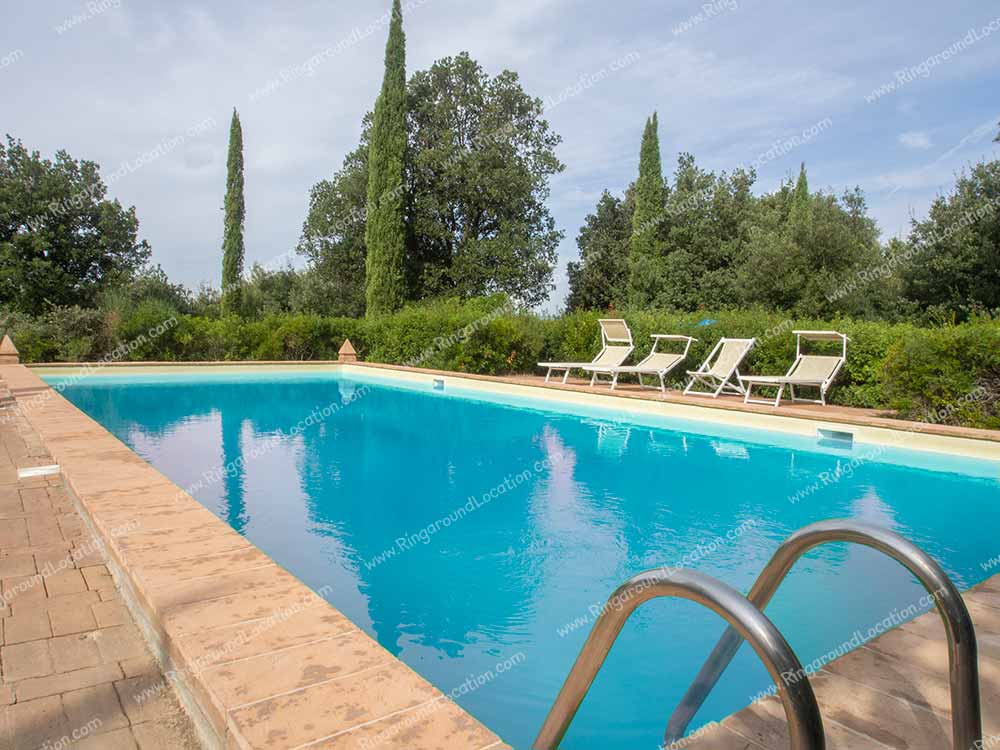 elegant country house tuscan view for photo shoot with swimming pool