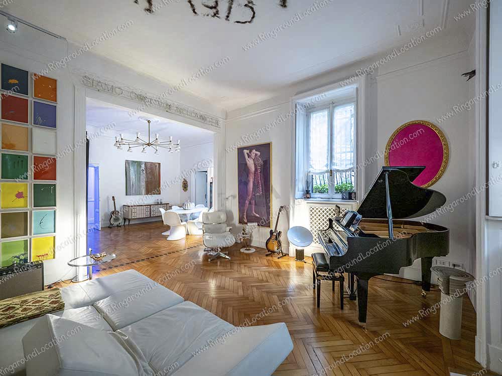 V1246m - location french classic apartment in Milan for photoshoot